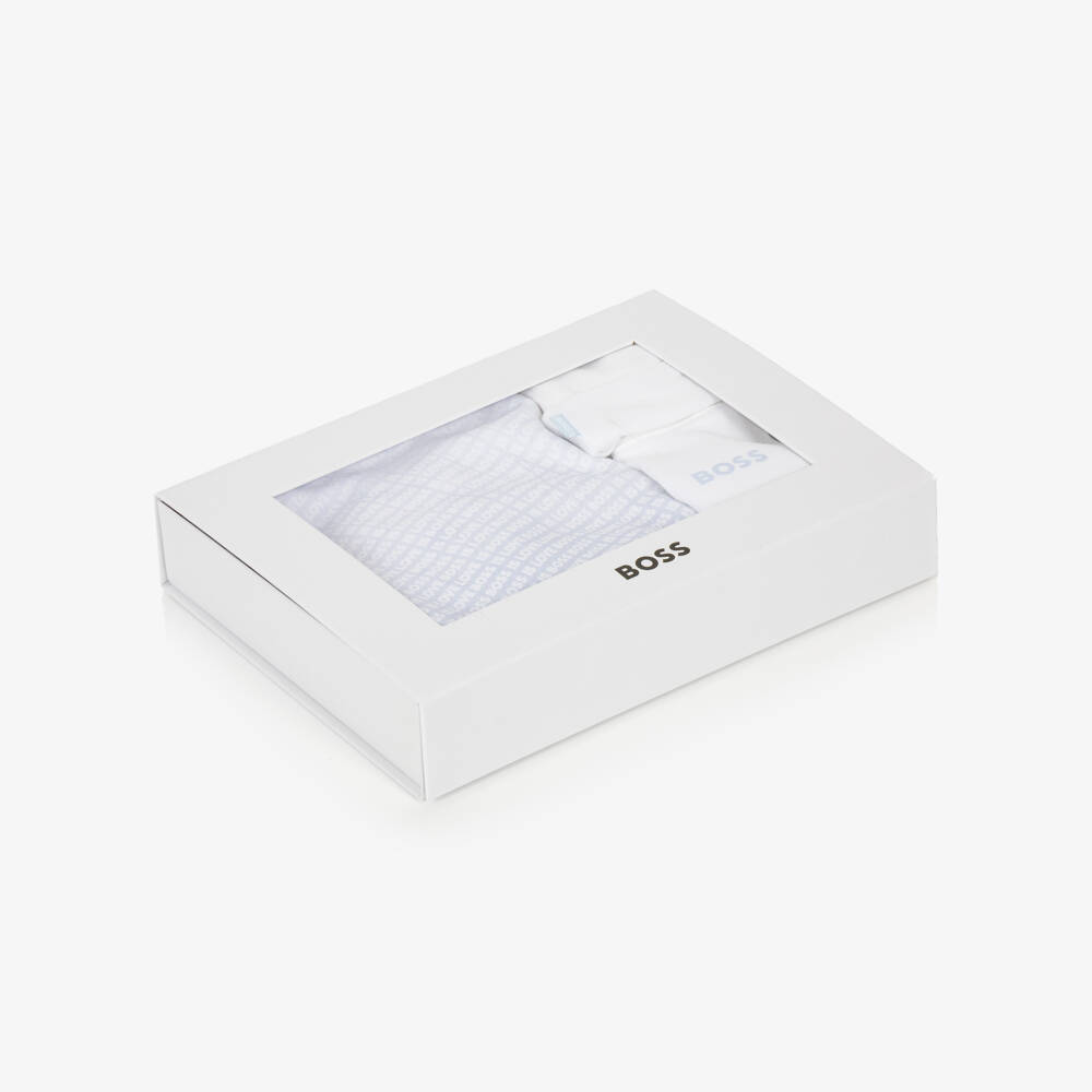 BOSS-Blue & White Ombré Babysuit Gift Set | Childrensalon