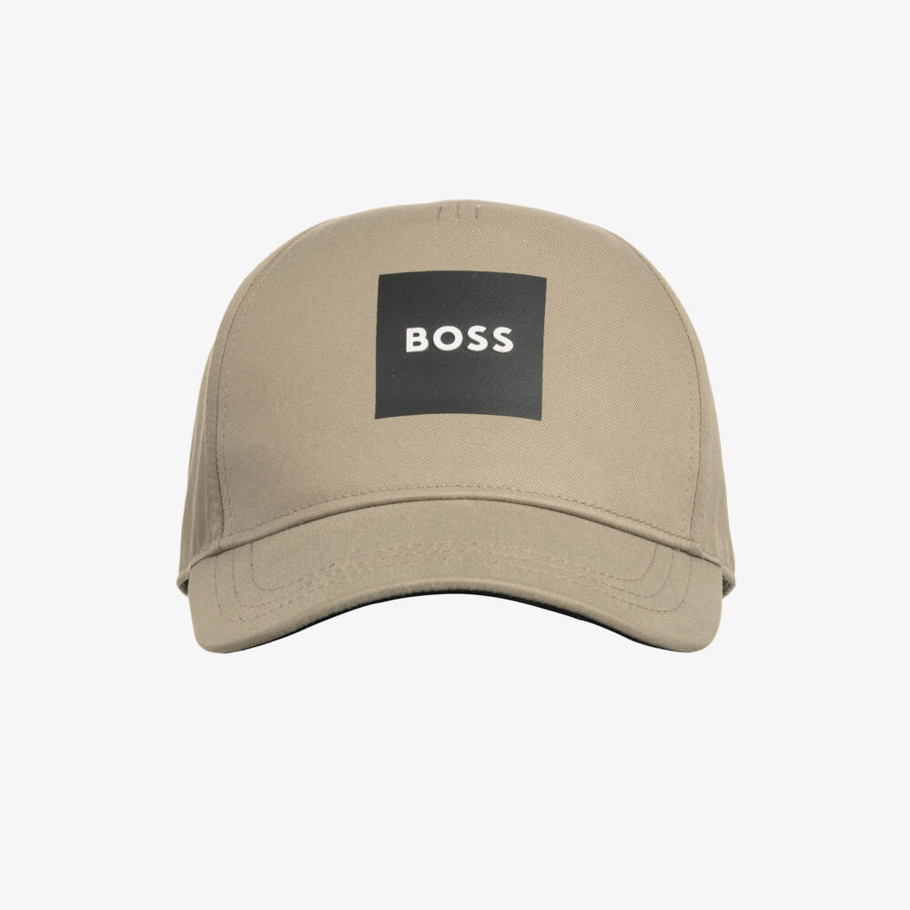 BOSS-Boys Beige Cap with Black Logo | Childrensalon