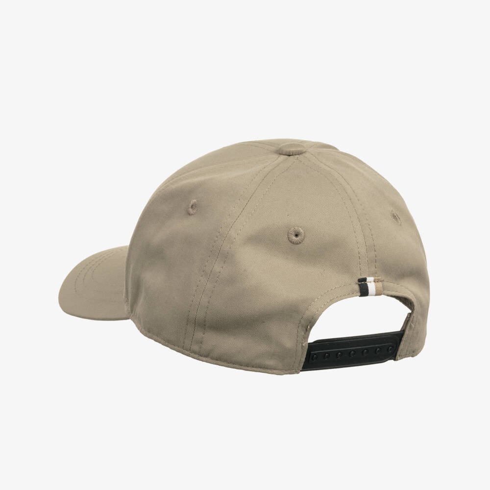 BOSS-Boys Beige Cap with Black Logo | Childrensalon