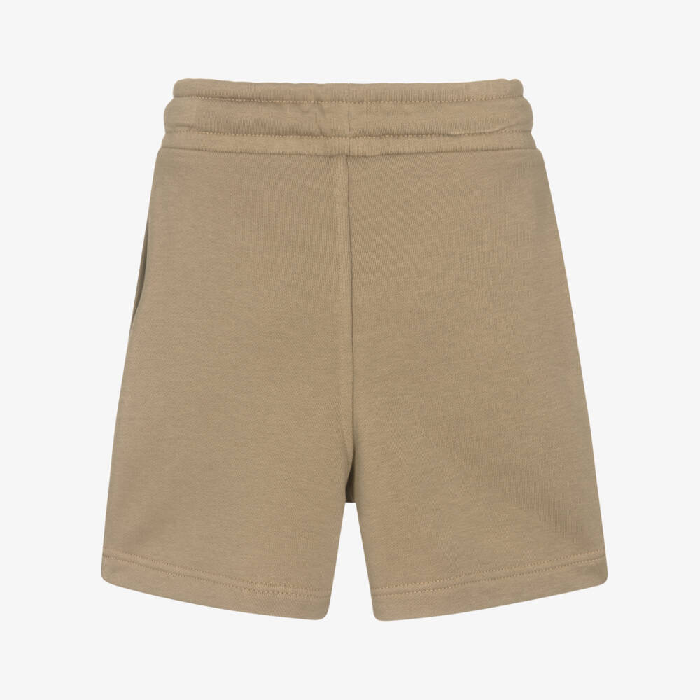 BOSS-Шорты бежевые из хлопкового трикотажа с логотипом для мальчиков | Childrensalon
