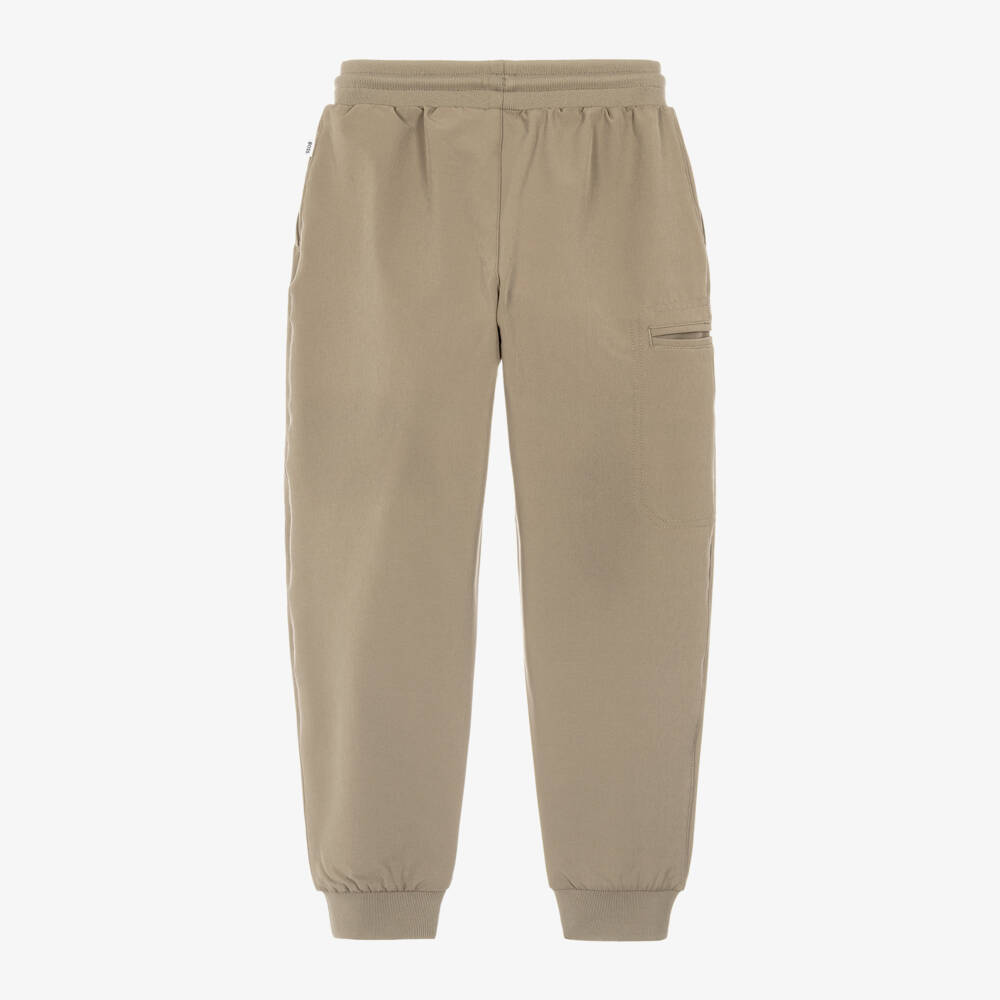 BOSS-Boys Beige Drawstring Joggers with Side Pocket | Childrensalon
