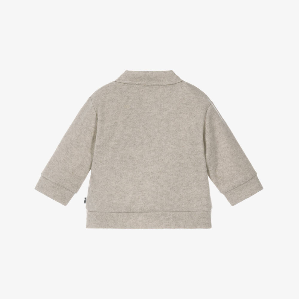 BOSS-Boys Beige Fleece Shacket | Childrensalon