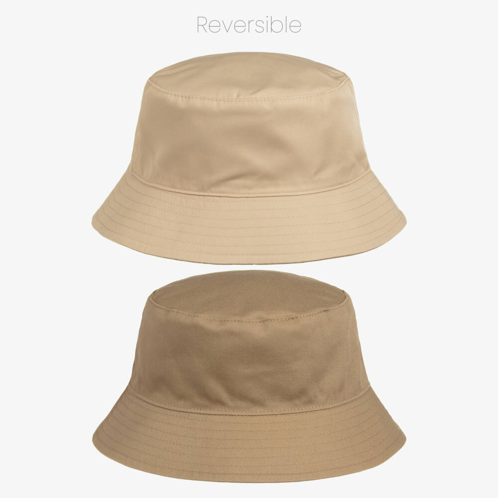 BOSS-Boys Beige Reversible Bucket Hat | Childrensalon