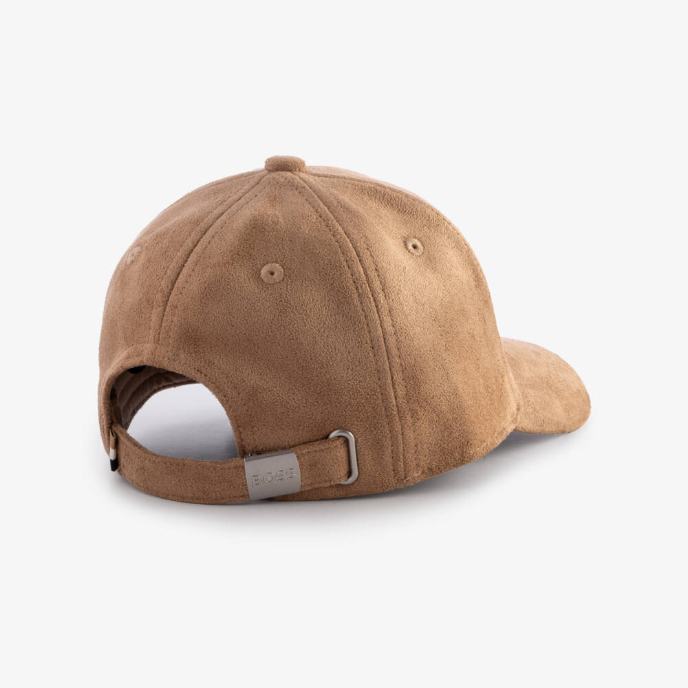 BOSS-Boys Beige Suedette Logo Cap | Childrensalon