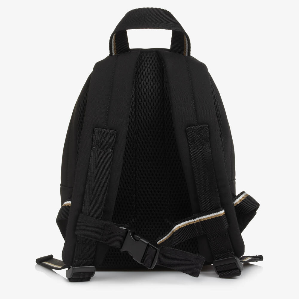 BOSS-Boys Black & Beige Logo Mini Backpack (27cm) | Childrensalon