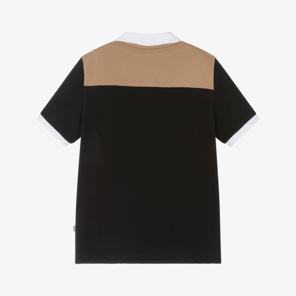 BOSS-قميص بولو قطن بألوان بلوك للأولاد | Childrensalon