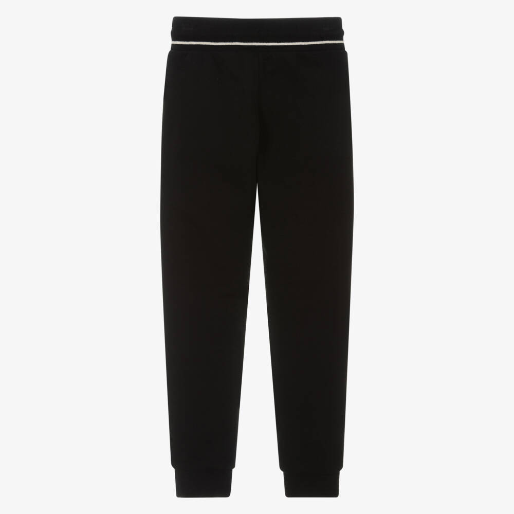 BOSS-Джоггеры черные хлопковые с логотипом Double B для мальчиков | Childrensalon