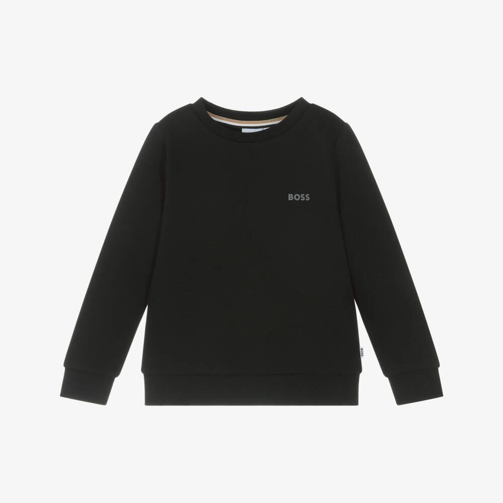 BOSS-سويتشيرت قطن جيرسي لون رمادي للأولاد  | Childrensalon