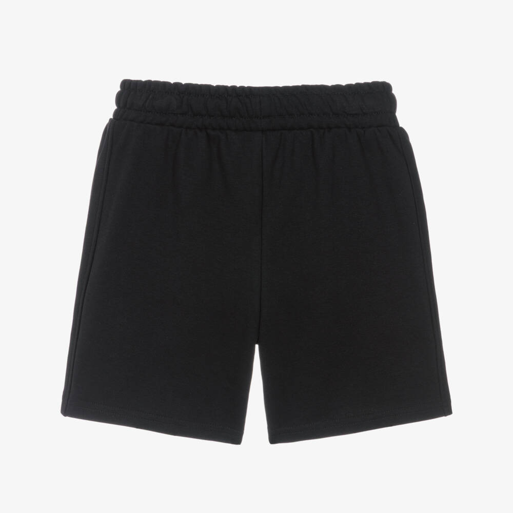 BOSS-شورت قطن جيرسي لون أسود للأولاد | Childrensalon