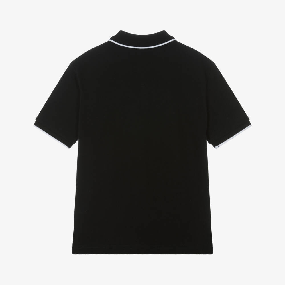 BOSS-Рубашка поло черная из хлопкового пике для мальчиков | Childrensalon