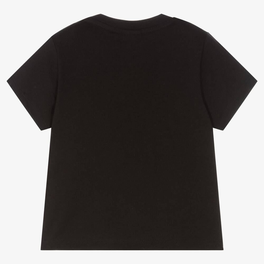 BOSS-Boys Black Cotton T-Shirt | Childrensalon