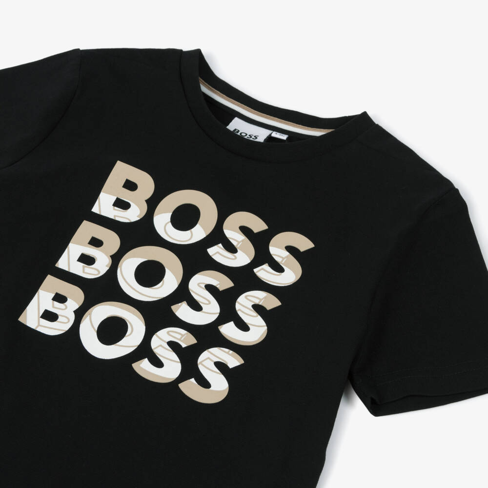 Boss Kids Boys T Shirt In Black 1