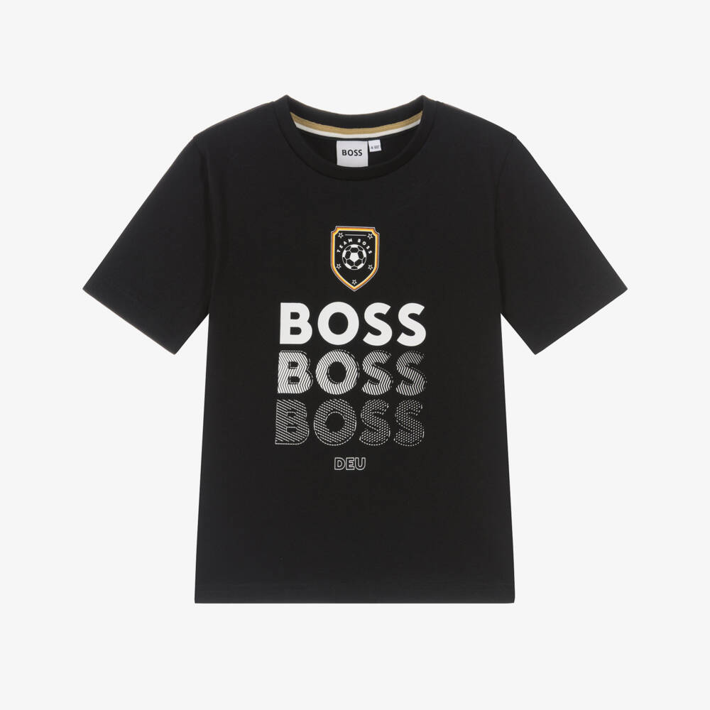 BOSS-Boys Black Cotton World Cup 2026 Germany T-Shirt | Childrensalon