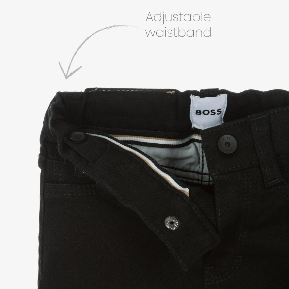 BOSS-جينز دنيم لون أسود للأولاد | Childrensalon