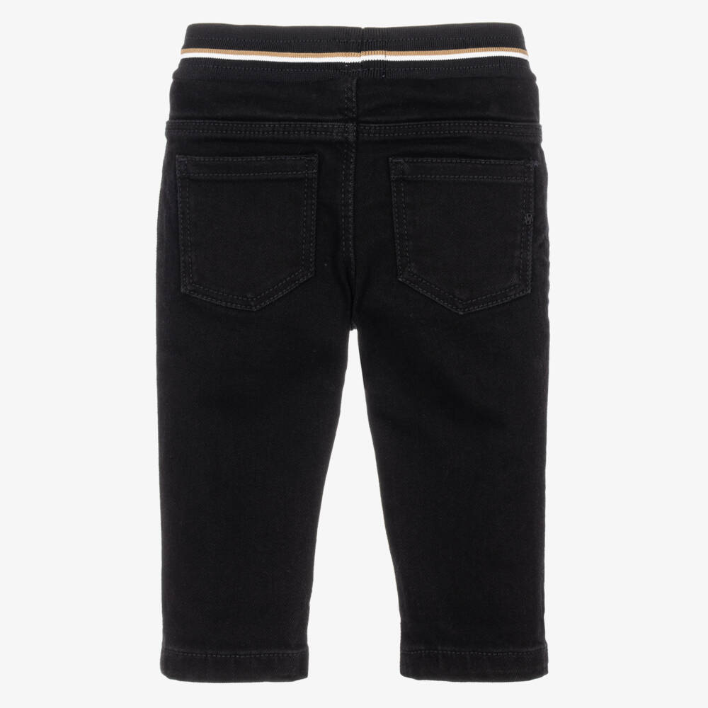 BOSS-Boys Black Denim Jeans with Elasticated Waist | Childrensalon