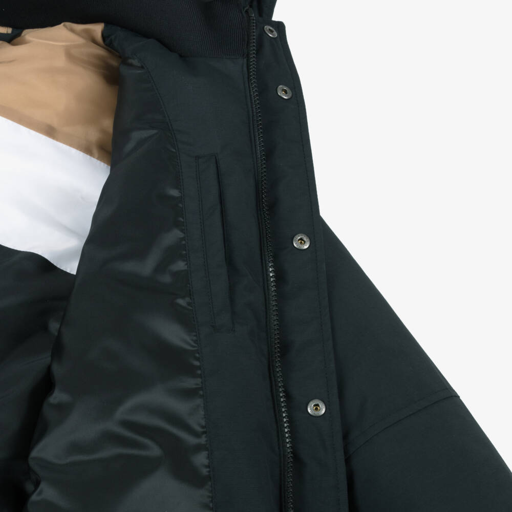 BOSS-Пальто-парка с капюшоном черное для мальчиков | Childrensalon