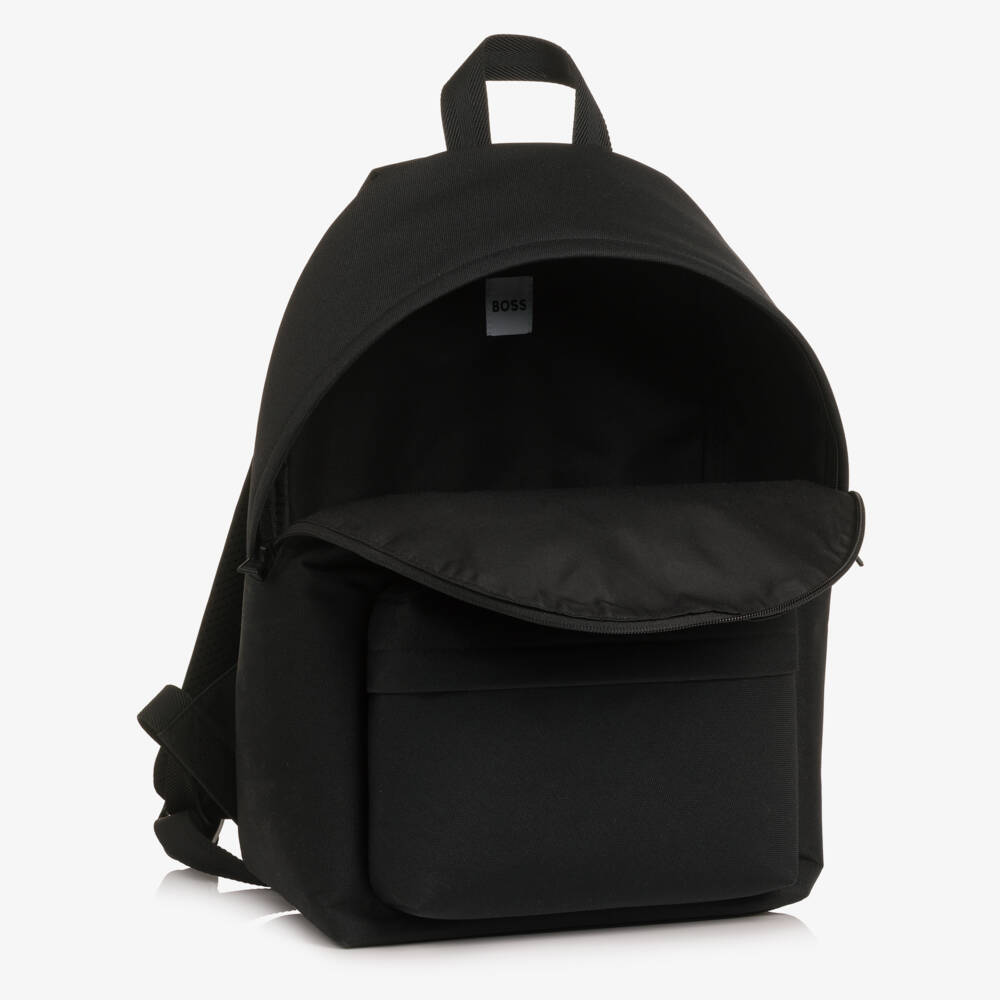 BOSS-Boys Black Logo Backpack (38cm) | Childrensalon