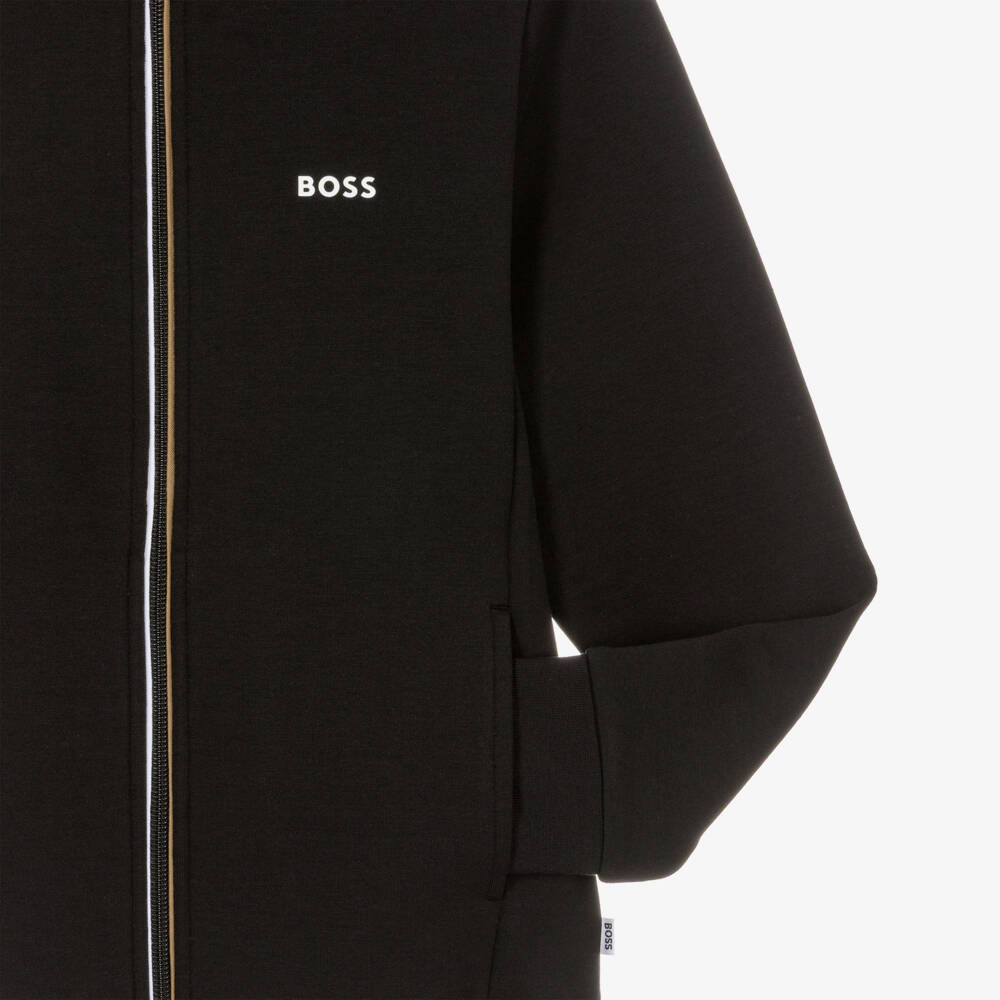 BOSS-Boys Black Logo Tracksuit with Signature Trims | Childrensalon