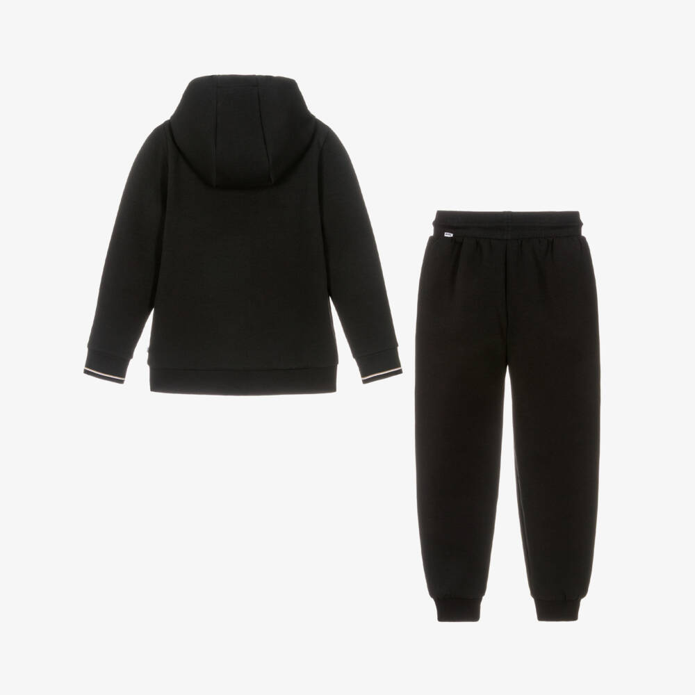 BOSS-Boys Black Logo Tracksuit with Signature Trims | Childrensalon
