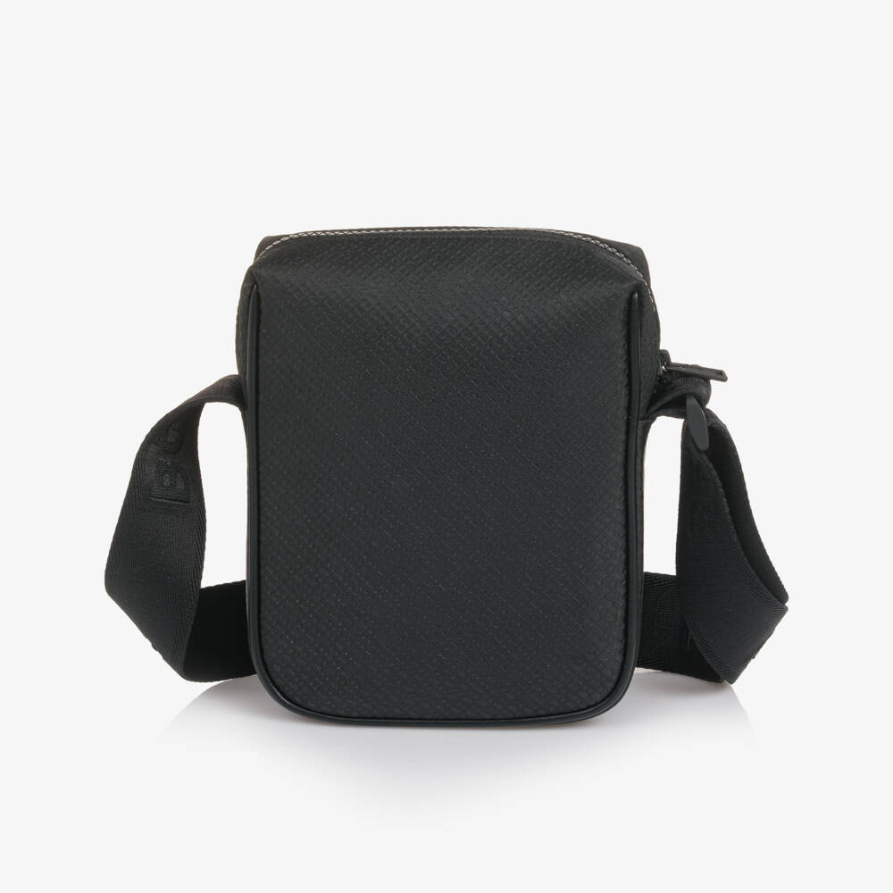 BOSS-Boys Black Monogram Pattern Messenger Bag (19cm) | Childrensalon