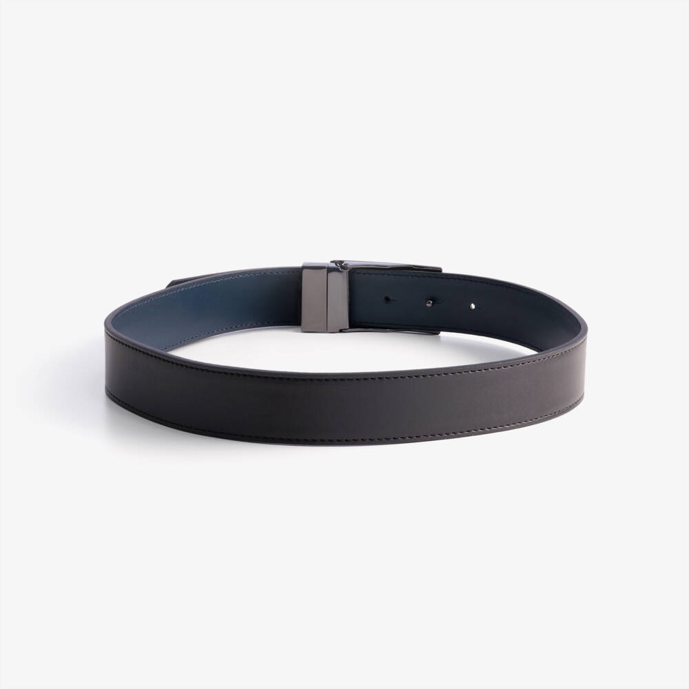 BOSS-Boys Black & Navy Blue Reversible Leather Belt | Childrensalon