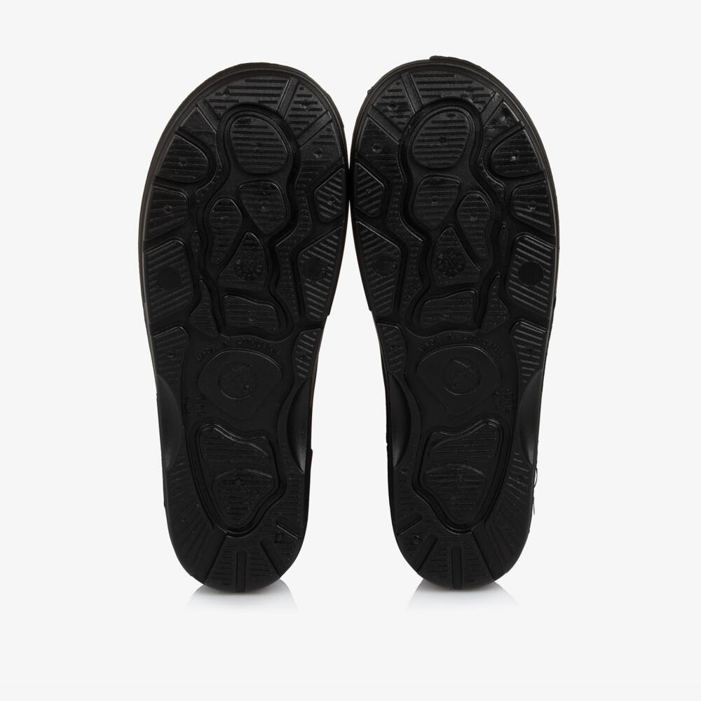 BOSS-Boys Black PVC Rain Boots with Shiny Side Panels | Childrensalon