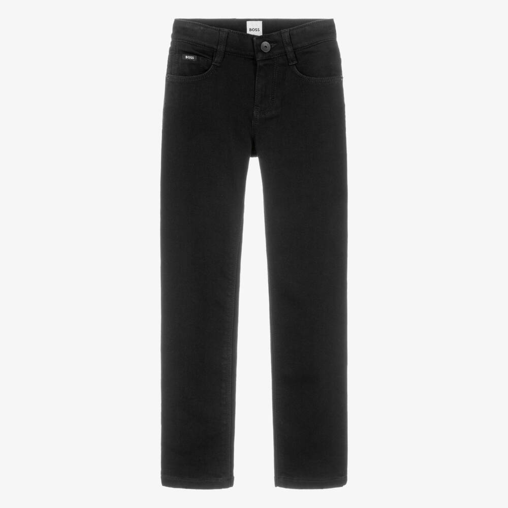 BOSS-Boys Black Slim Fit Denim Jeans | Childrensalon