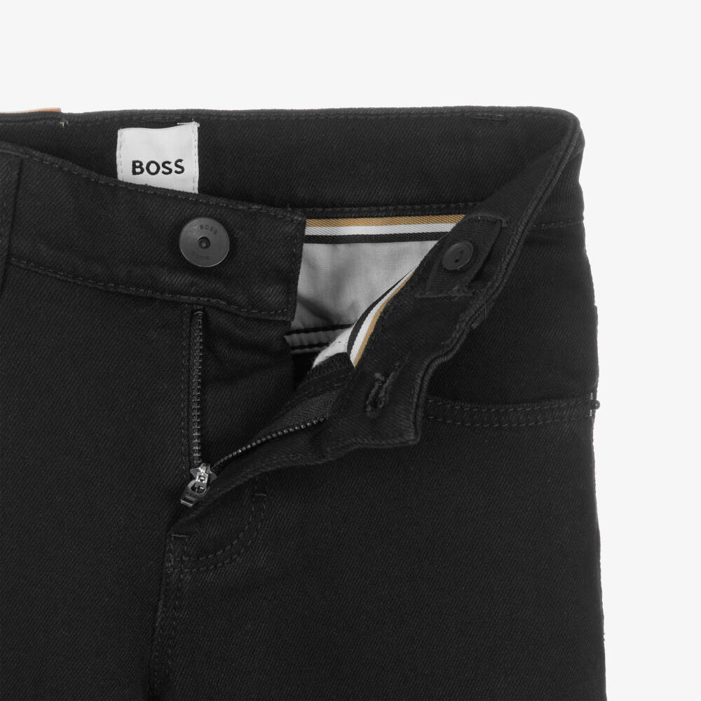 BOSS-Boys Black Slim Fit Denim Jeans | Childrensalon