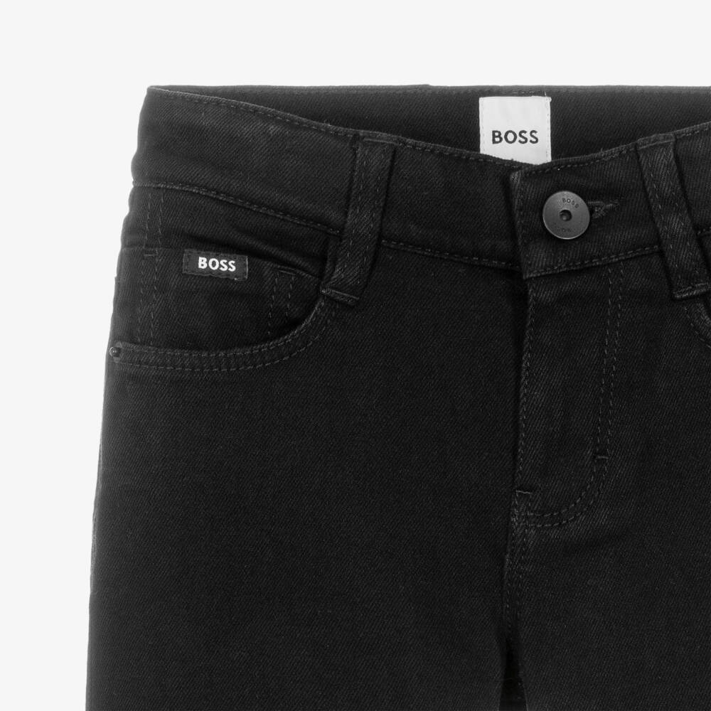 BOSS-Boys Black Slim Fit Denim Jeans | Childrensalon