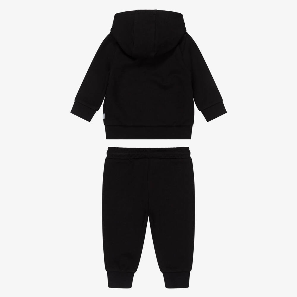 BOSS-Boys Black Tracksuit with Signature Striped Trim | Childrensalon