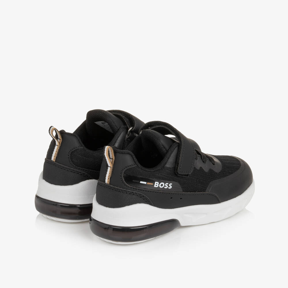 BOSS-Boys Black Trainers with Elasticated Laces | Childrensalon