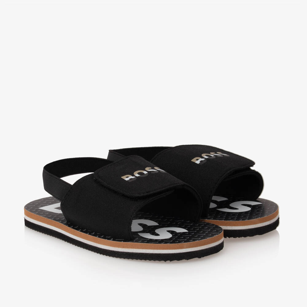 BOSS - Boys Black Velcro Sandals | Childrensalon display picture 2