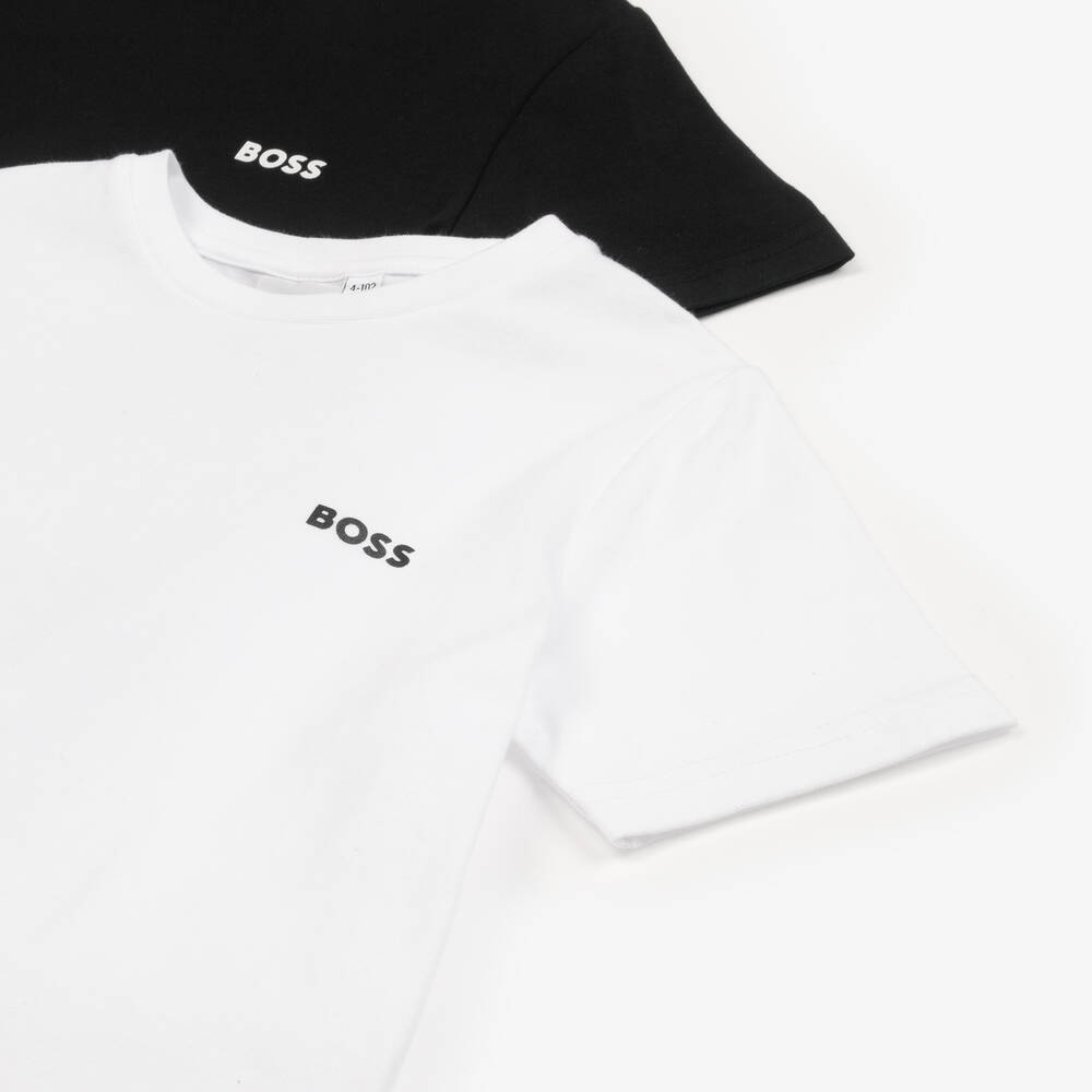BOSS-Черная и белая футболки для мальчиков (2шт.) | Childrensalon