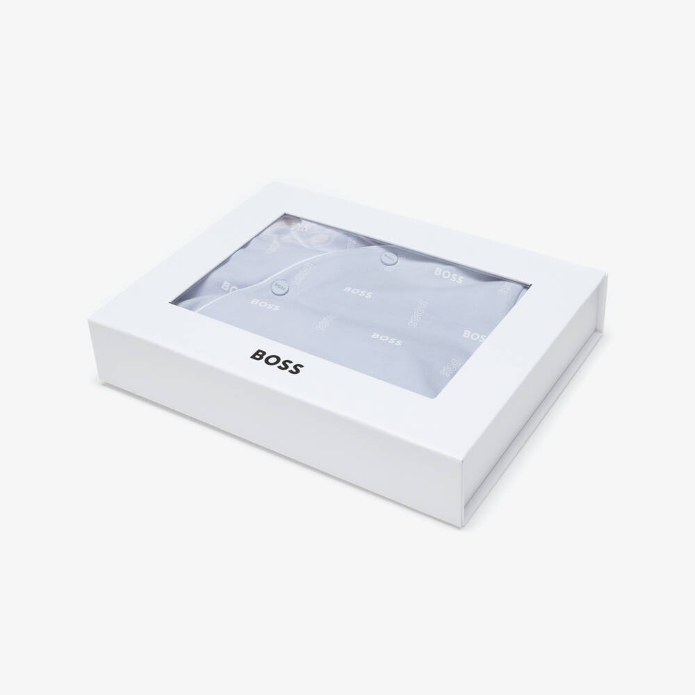 BOSS-Boys Blue Cotton Jersey Babysuit Gift Set | Childrensalon