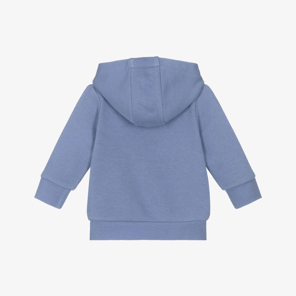 BOSS-Топ с капюшоном на молнии синий из хлопкового трикотажа для мальчиков | Childrensalon