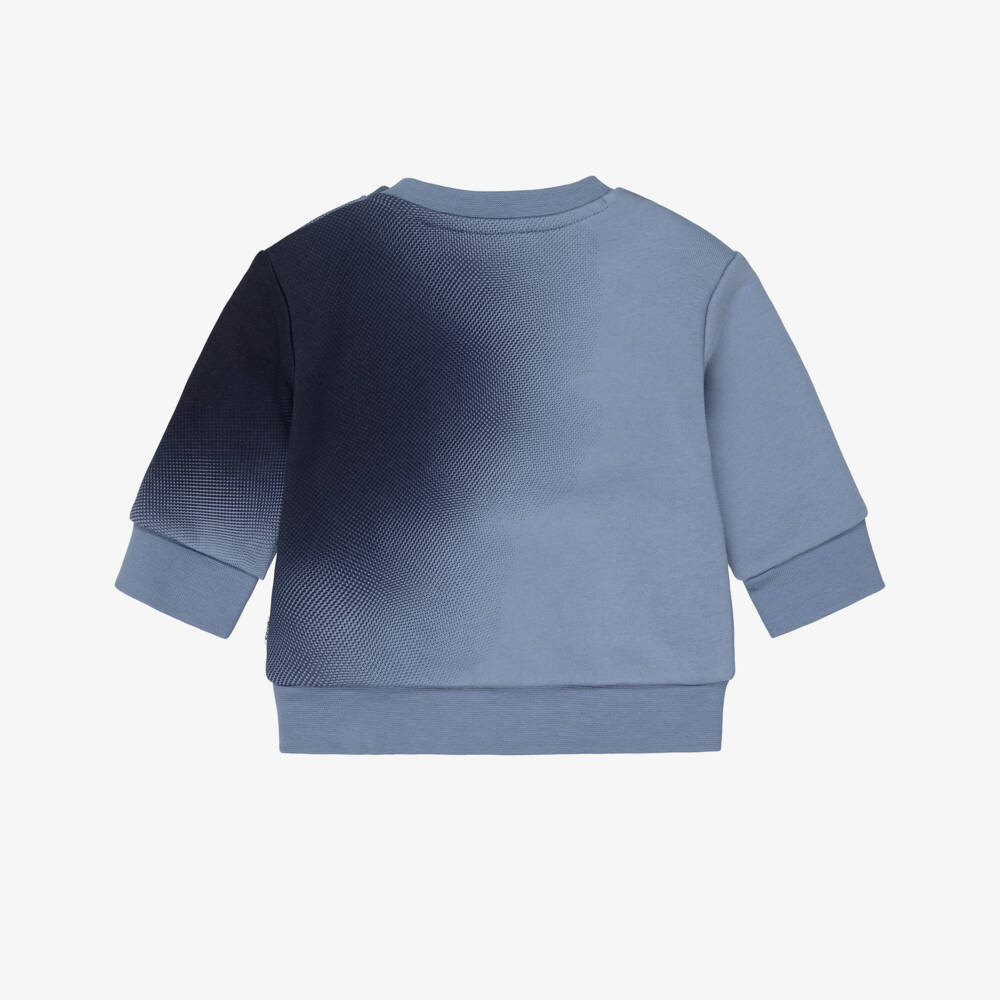 BOSS-Boys Blue Gradient Effect Sweatshirt | Childrensalon