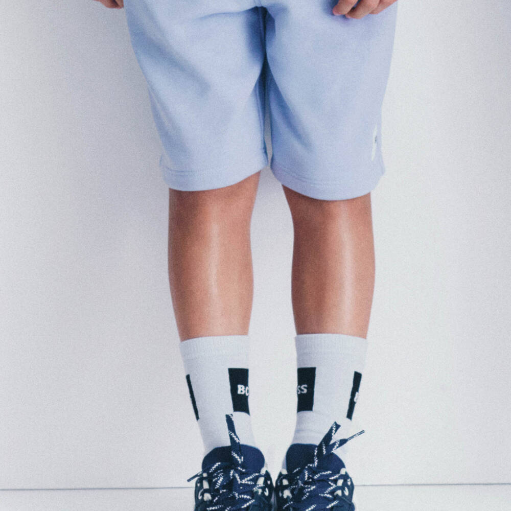 BOSS-Boys Blue & Grey Ankle Socks (3 Pack) | Childrensalon