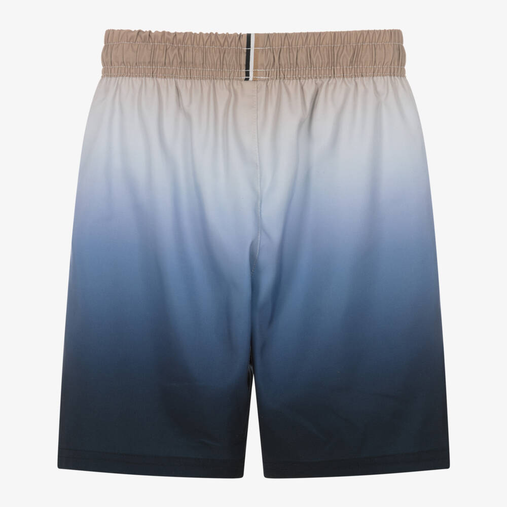 BOSS-Boys Blue Ombre Swim Shorts | Childrensalon