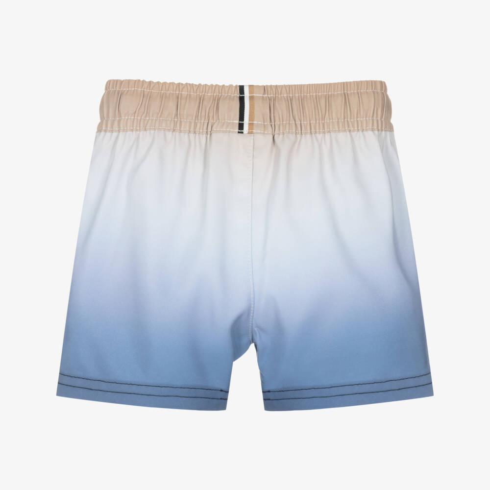 BOSS-Boys Blue Ombré Swim Shorts | Childrensalon