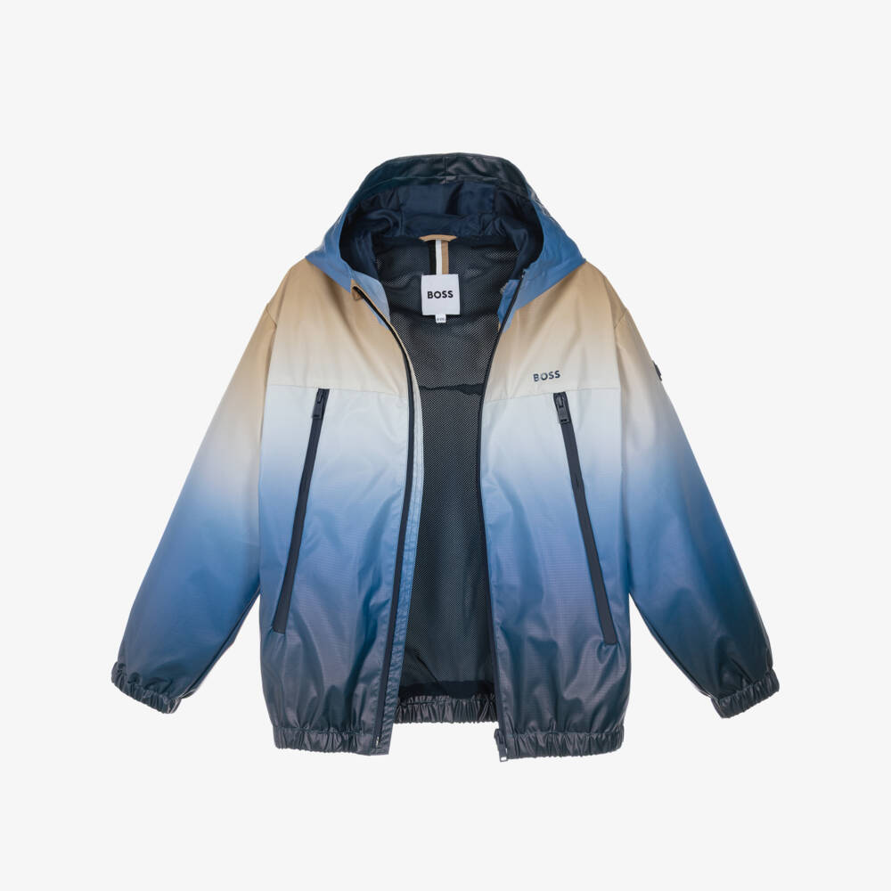 BOSS-Boys Blue Ombré Water-Repellent Jacket | Childrensalon
