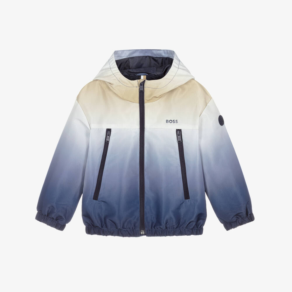 BOSS-Boys Blue Ombré Water-Repellent Jacket | Childrensalon