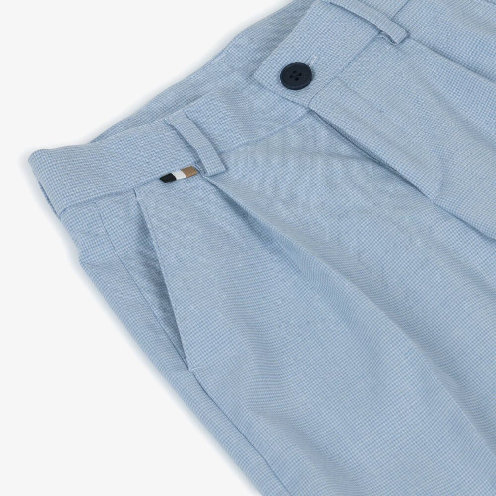 BOSS-Boys Blue Tailored Trousers | Childrensalon