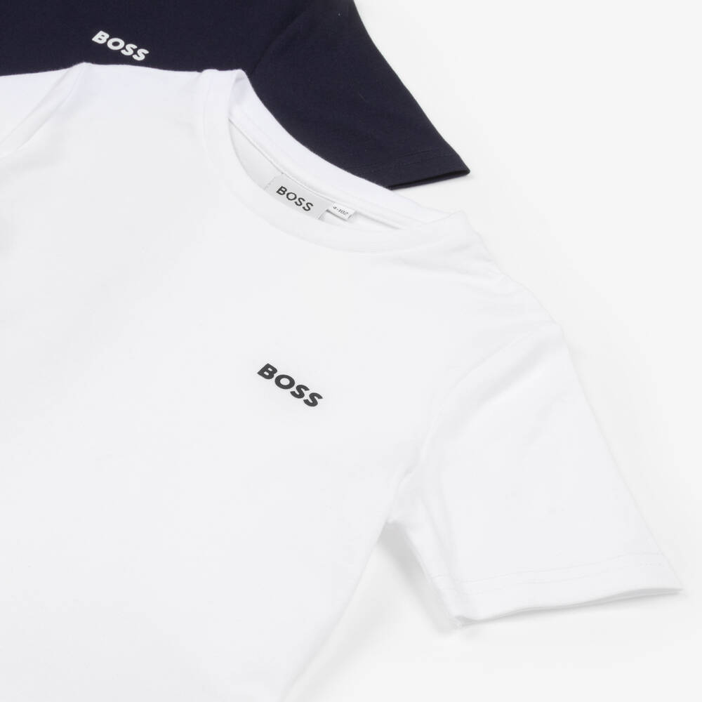 BOSS-Синяя и белая футболки для мальчиков (2шт.) | Childrensalon