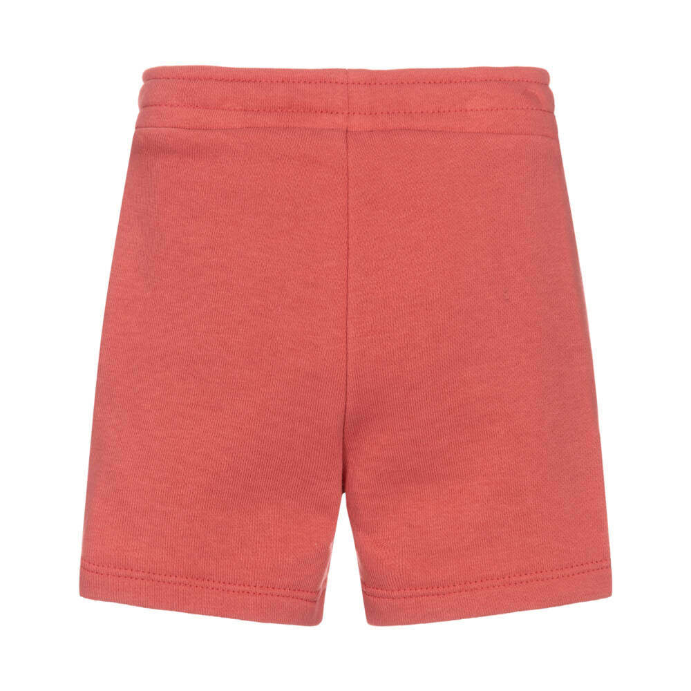 BOSS-Boys Coral Red Cotton Jersey Shorts | Childrensalon