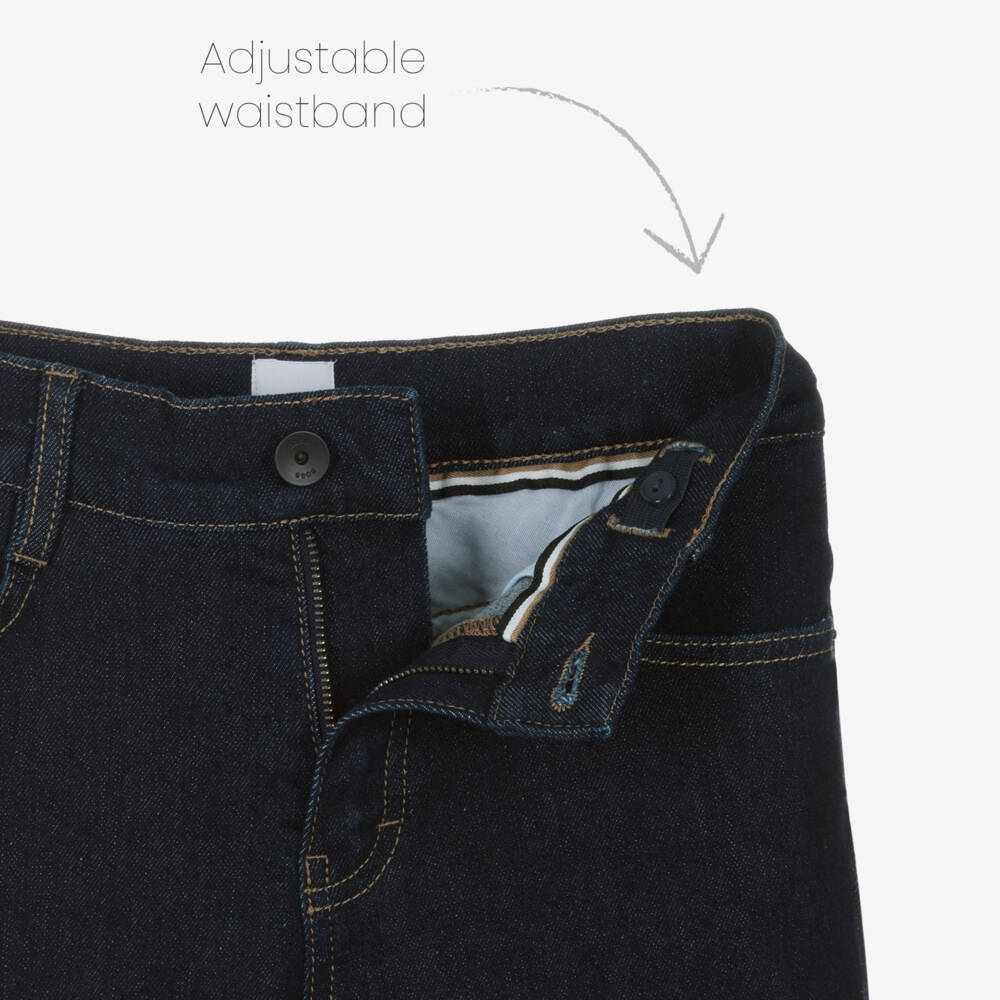 BOSS-Boys Dark Blue Loose Fit Denim Jeans | Childrensalon