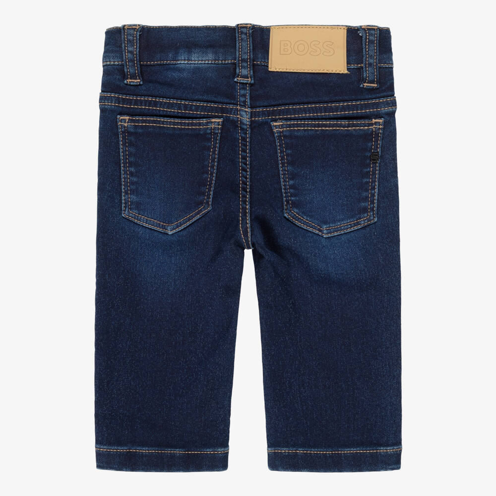 BOSS-Boys Dark Blue Regular Fit Stretch Jeans | Childrensalon
