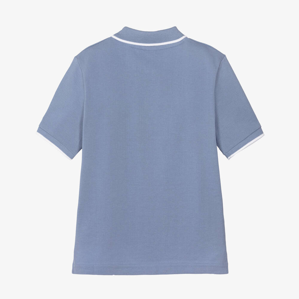 BOSS-تيشيرت بولو قطن لون أزرق داكن للأولاد | Childrensalon