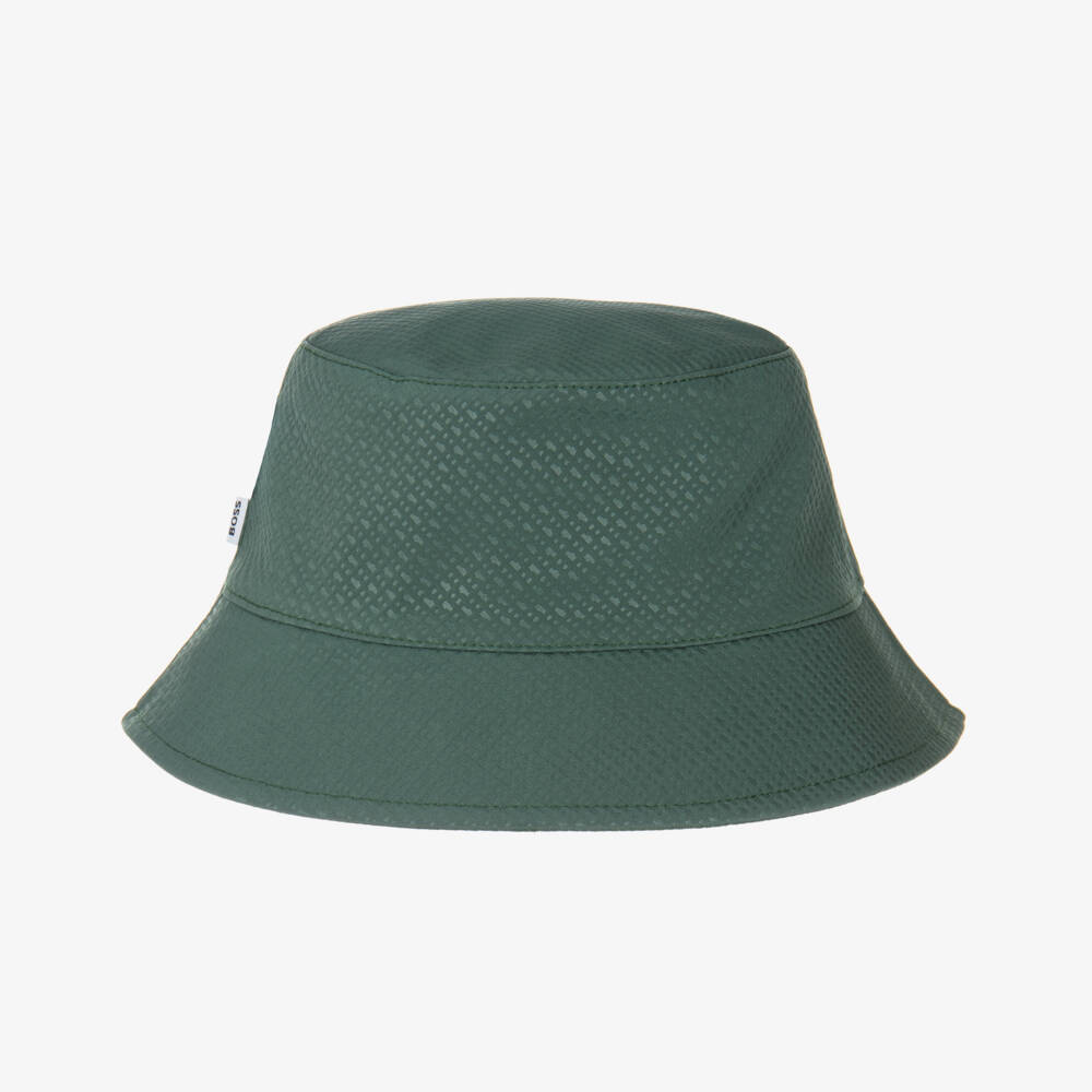 BOSS-Boys Forest Green Reversible Bucket Hat | Childrensalon