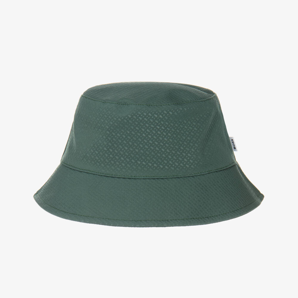 BOSS-Boys Forest Green Reversible Bucket Hat | Childrensalon