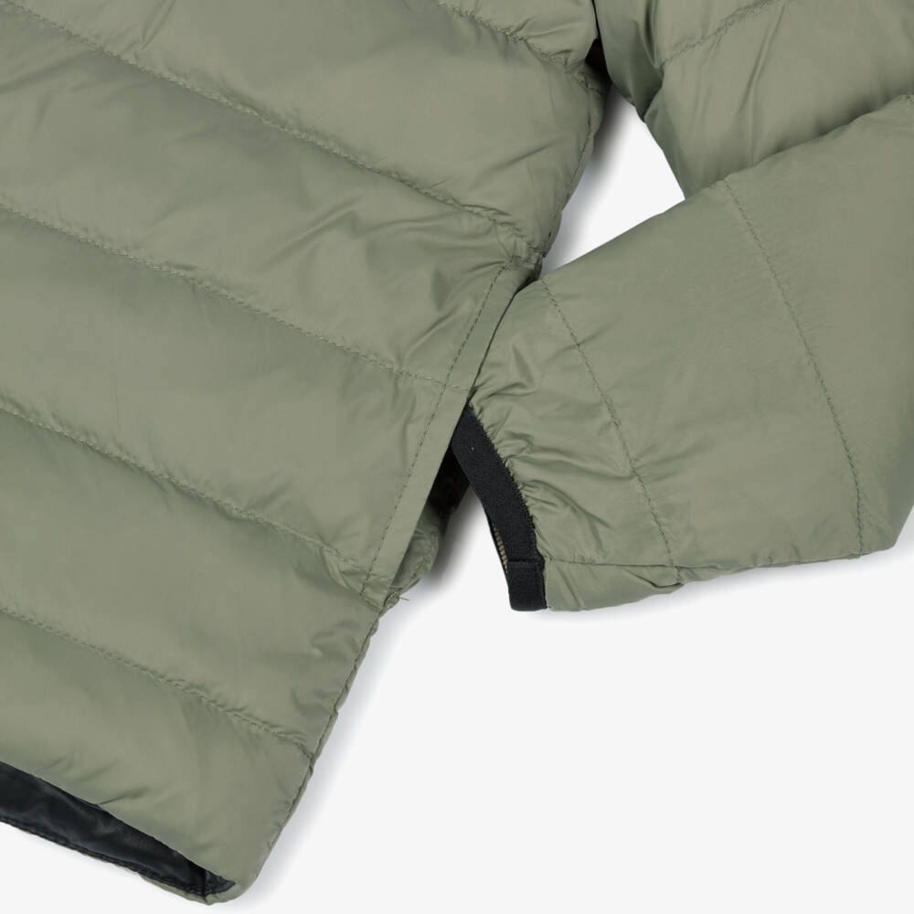 BOSS-Boys Green & Black Reversible Puffer Jacket | Childrensalon